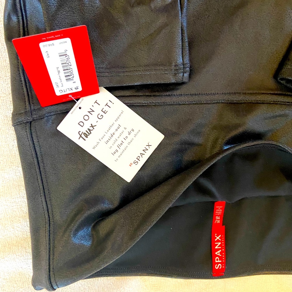 Spanx Faux Leather Leggings XL